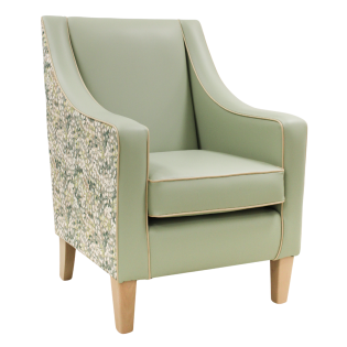 Canonbury Blossom Lounge Chair in Sage front view