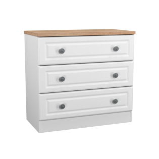 Cedar 3 Drawer Chest White Ash With Bardolino Oak Top