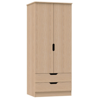 Europa Couture 2 Door 2 Drawer Wardrobe in Light Oak