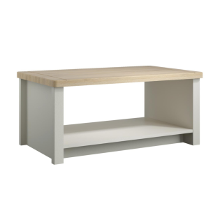 Darton Rectangular Coffee Table In Mussel With Mountain Oak Top