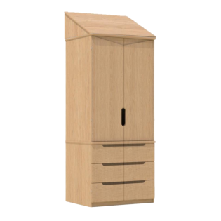 Europa Tough: 2 Door 3 Drawer Anti-Ligature Wardrobe with Sloping Top