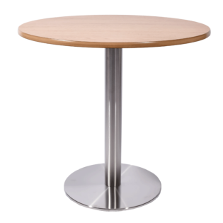 Round Pedestal Table With Silver Base
