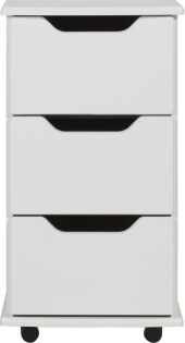 Europa Couture 3 Drawer Bedside White With Lock & Key