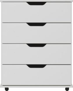 Europa Couture 4 Drawer Wide Chest White