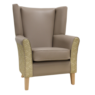 Claremont Azura Olive Lounge Chair with Wings