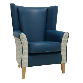 Claremont Azura Teal Lounge Chair with Wings