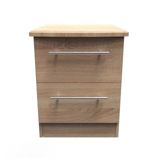 Europa Urban 2 Drawer Bedside Bardolino Oak With Lock & Key