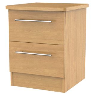 Europa Urban 2 Drawer Bedside Modern Oak With Lock & Key