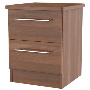 Europa Urban 2 Drawer Bedside with Lockable Top Drawer-Noche Waknut