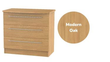 Urban 3 Drawer Wide Chest  in Modern Oak