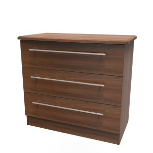 Europa Urban 3 Drawer Wide Chest in Noche Walnut