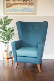 Artbourne Ocean Blue High Back Chair
