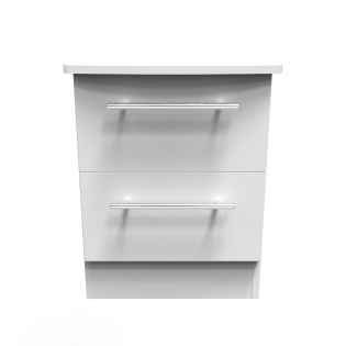 Europa Urban 2 Drawer Bedside Grey Matt With Lock & Key