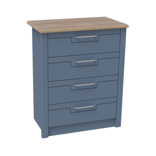Signet 4 Drawer Wide Chest in Alby Blue and Mountain Oak