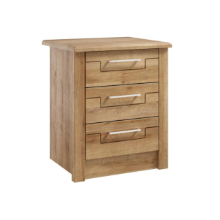 Signet 3 Drawer Bedside Mountain Oak Top Lock On Top Drawer