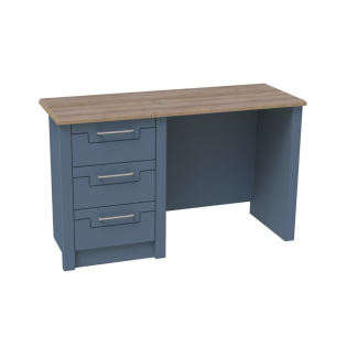 Signet 3 Drawer Dressing Table Blue With Mountain Oak Top