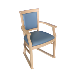 Taranto Dining Chair With Arms, Grey, Beech, With Skis