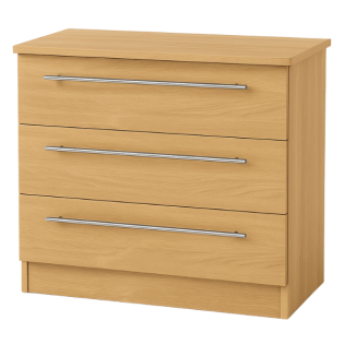 Europa Urban 3 Drawer Wide Chest in Modern Oak