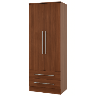 Europa Urban 2 Door 2 Drawer Wardrobe in Noche Walnut