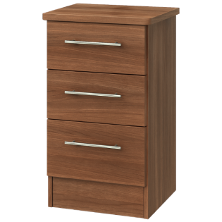 Europa Urban 3 Drawer Bedside in Noche Walnut