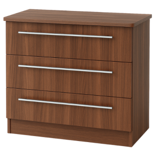 Europa Urban 3 Drawer Wide Chest in Noche Walnut