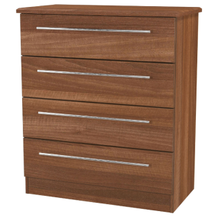 Europa Urban 4 Drawer Wide Chest in Noche Walnut