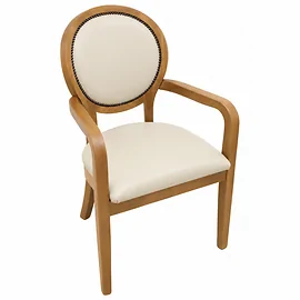 Como Cream Dining Arm Chair, Oak
