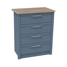Signet 4 Drawer Wide Chest in Alby Blue and Mountain Oak