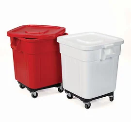 Huskey Square Container Lid And Dolly 120L Red