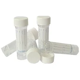 Urine Sample Specimen Pot 30ml White Lid and Label (pk 50)