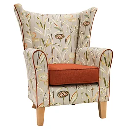 Claremont Wildflower Lounge Chair with Wings