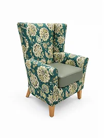 Claremont High Back Green Floral