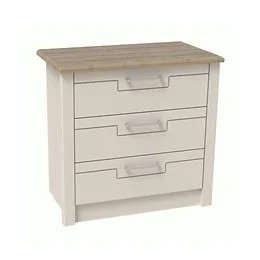 Signet 3 Drawer Wide Chest in Cashmere and Mountain Oak