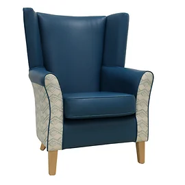 Claremont Azura Teal Lounge Chair with Wings