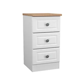 Cedar 3 Drawer Bedside in White Ash and Bardolino Oak
