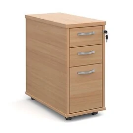 Slimline 3 Drawer Mobile Desk Pedestal 600mm Deep
