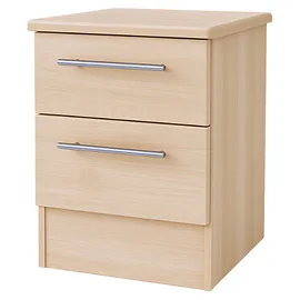 Europa Urban 2 Drawer Bedside with Lockable Top Drawer-Bardolino