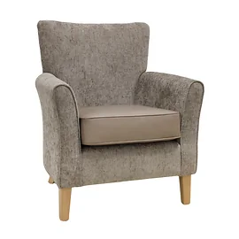 Claremont Velor Stone Mid Back Lounge Chair