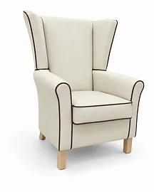 Claremont High Back with Wings, Cream