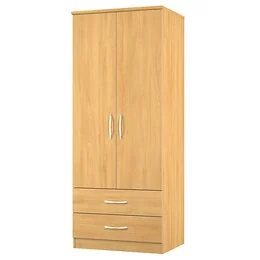 Stretton 2 Door 2 Drawer Wardrobe Modern Oak