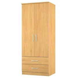 Stretton 2 Door 2 Drawer Wardrobe Modern Oak