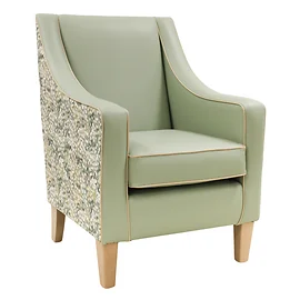 Canonbury Blossom Lounge Chair in Sage front view