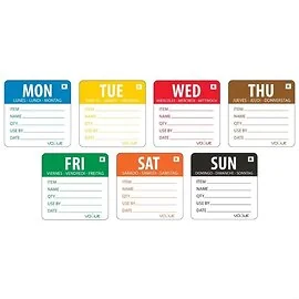 Removable Food Day Label 2"
