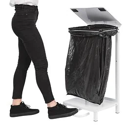 Free Standing Pedal Sack Holder - White