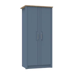 Signet Wardrobe in Alby Blue and Mountain Oak